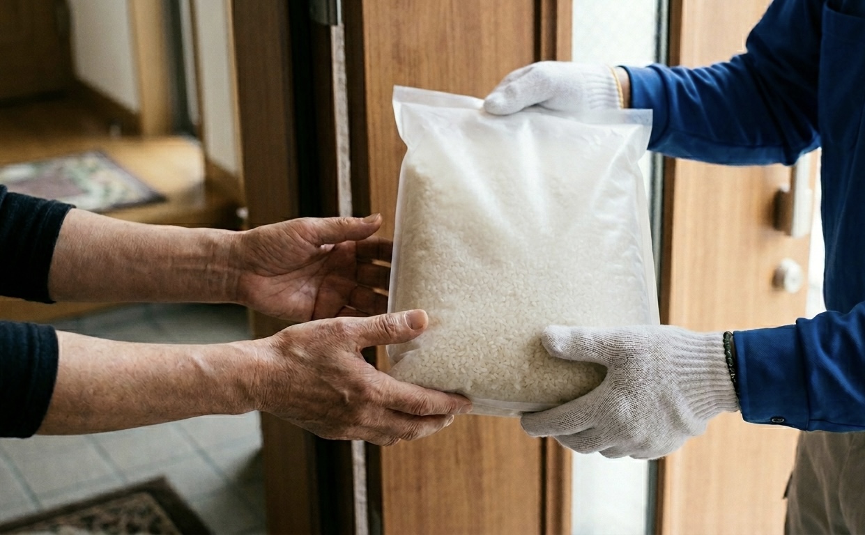 琉心米の配達サービスイメージ